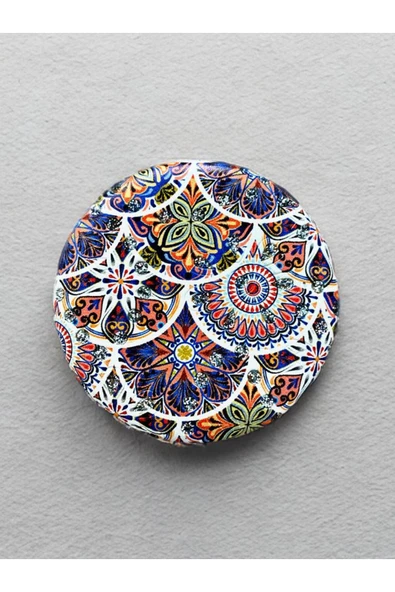 Işıltılı Karışık Desenli Çift Taraflı Yuvarlak Cep Çanta Makyaj Aynası 7cm çap (KOD:20) ürün görseli 1