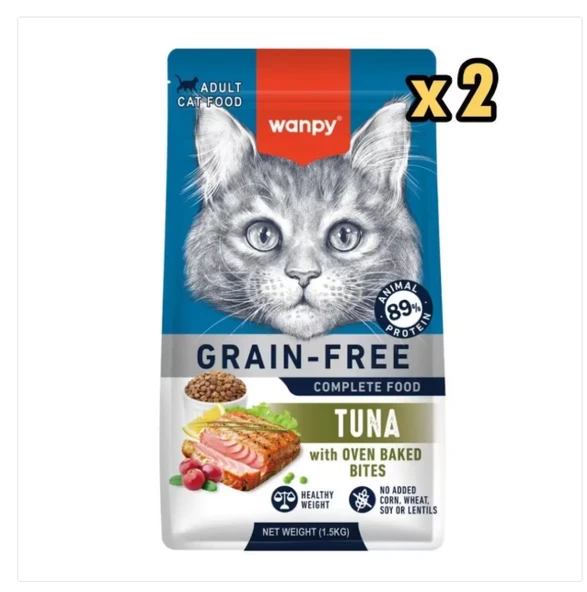 Wanpy Tahılsız Ton Balıklı Yetişkin Kedi Maması 1,5 Kg x 2 Adet ürün görseli 1