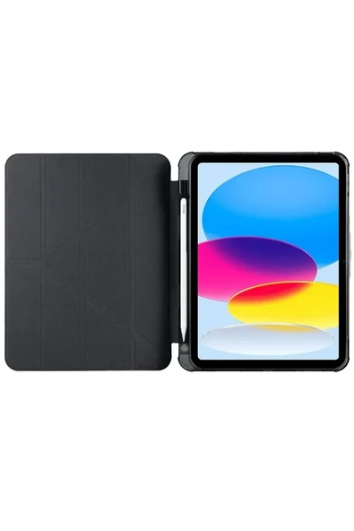 Mey İthalat®   iPad 2022 10.9 (10.nesil) Kılıf Kalemlikli Mars Tablet Kılıfı - Siyah ürün görseli 1