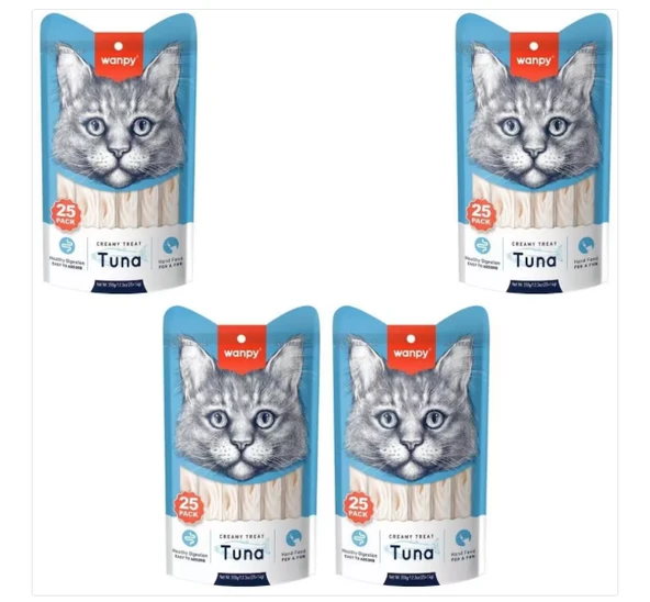 Wanpy Ton Balıklı Krema Kedi Ödülü 25*14 Gr x 4 Adet ürün görseli 1