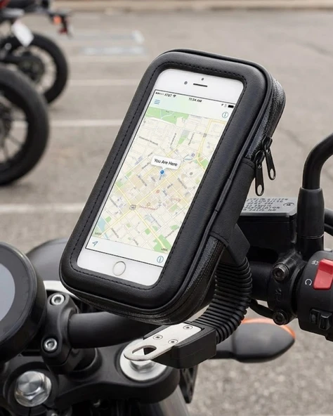 Su Geçirmez Motosiklet Scooter Telefon Standı Dokunmatik Ekranlı Bisiklet Tutucu ürün görseli 1