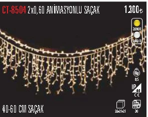 CT-8504 2x0,60 Animasyonlu Saçak ürün görseli 1