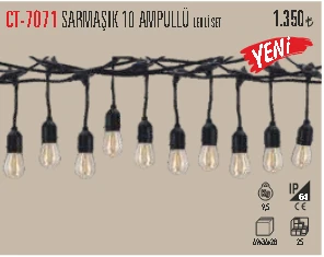 CT-7071 SARMAŞIK 10 AMPULLÜ LEDLİ SET ürün görseli 1