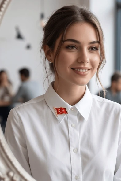 Işıltılı Türk Bayrağı Yaka İğnesi - Resim 3