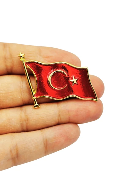 Işıltılı Türk Bayrağı Yaka İğnesi - Resim 2
