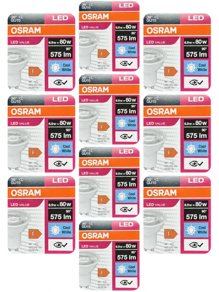 (10 Adet) Ledvance 6,9W Günışığı-Ilık Beyaz (4000K) GU10 Duylu Led Spot Ampul ürün görseli 1