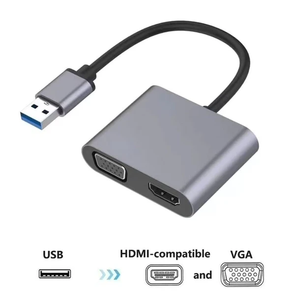 Usb To Hdmi+Vga 1080 P Hd09 ZR650 ürün görseli 1