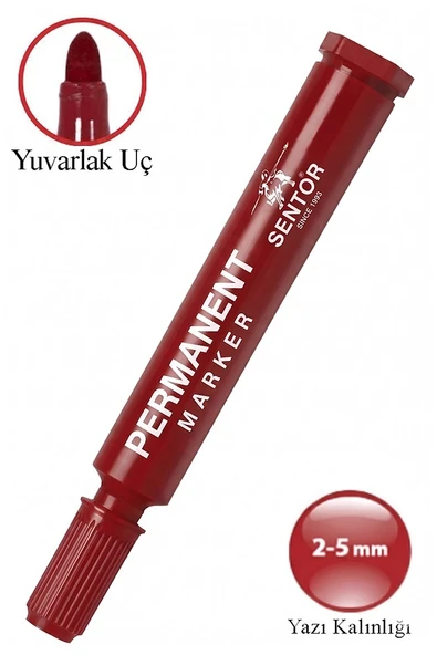 Permanent Markör Kalem Yuvarlak Uç 1 Adet Sentör Kalıcı Marker Kalem Tüm Koli Karton Çuval Cam Plastik Yüzeylerde Kalıcı ürün görseli 1