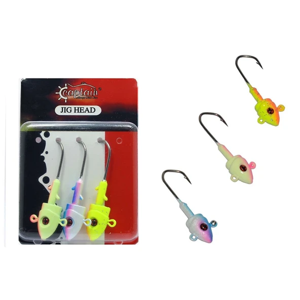 Captain 6412 Jig Head 4/0 İğneli 14gr Rigato Body 3'lü Mix Set Çift Yönlü ürün görseli 1