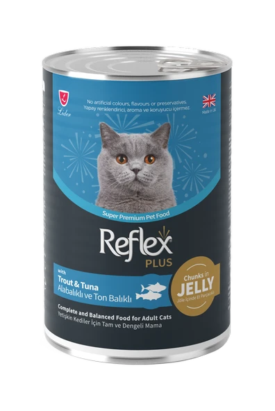 Reflex Plus Jelly Alabalık ve Ton Balıklı Konserve Kedi Yaş Maması 400 Gr ürün görseli 1