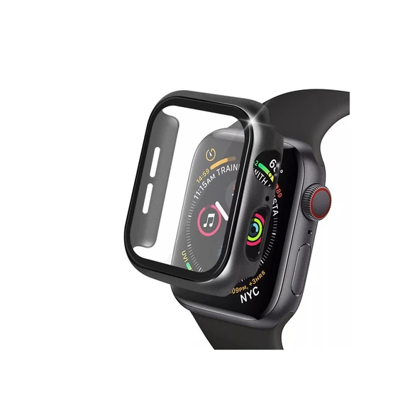 Apple Watch 38mm Camlı Kasa Ekran Koruyucu - Siyah ürün görseli 1