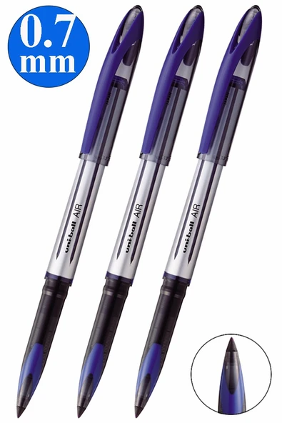 Mavi Pilot Kalem 3 Adet Uniball Air 0.7 mm Roller Pilot Kalem Uba-188-L Broad Roller Uçlu Likit Mürekkepli Pilot Kalem ürün görseli 1