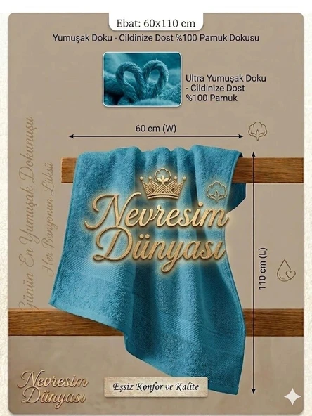 Eco Lounge Prime Havlu 60x110  Yeşil ürün görseli 1