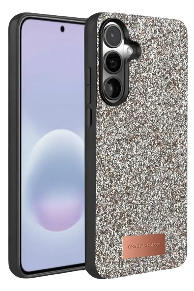 Onegif Samsung Galaxy A37 5G Bright Simli Kapak - Gümüş ürün görseli 1