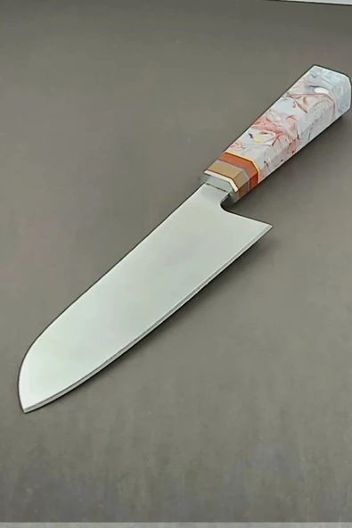 Zülfikar Özkan İmzalı Profesyonel Santoku Şef Bıçağı - 32 cm Hibrit Tasarım - Denizli Yatağan ürün görseli 1