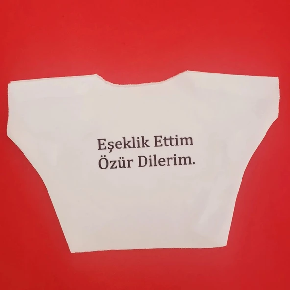 Eşeklik Ettim Yazılı Peluş Oyuncak Tişörtü ürün görseli 1