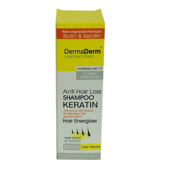 DermaDerm Saç Dökülmesine Karşı Keratin Biotin ve Vitaminli Şampuan 250 ML ürün görseli 1