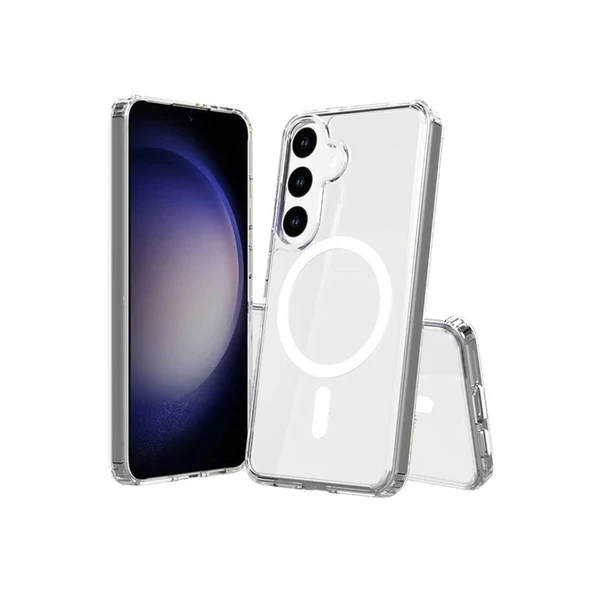 Samsung Galaxy S24 Kılıf Magneticsafe Şeffaf Silikon - Şeffaf ürün görseli 1
