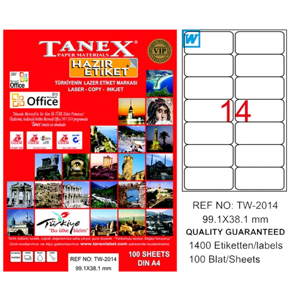 Tanex Tw-2014 Lazer Etiket 99X38 Mm Tw2014Las10100 ürün görseli 1