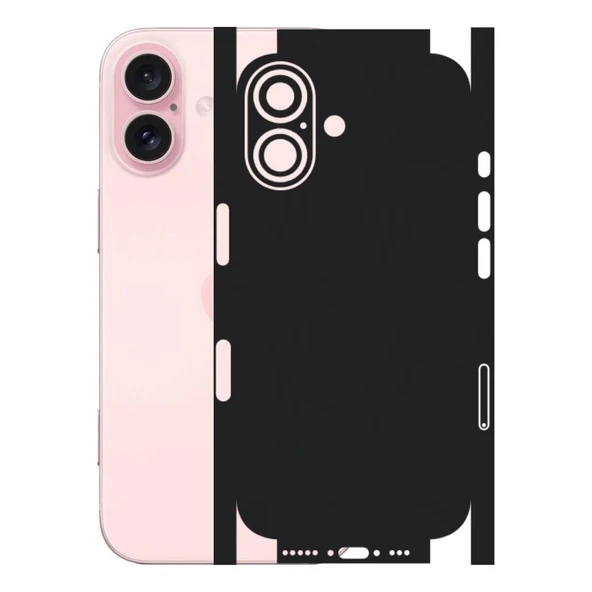 Iphone 16 ile Uyumlu 360 Arka Kaplama   Mat Siyah ürün görseli 1