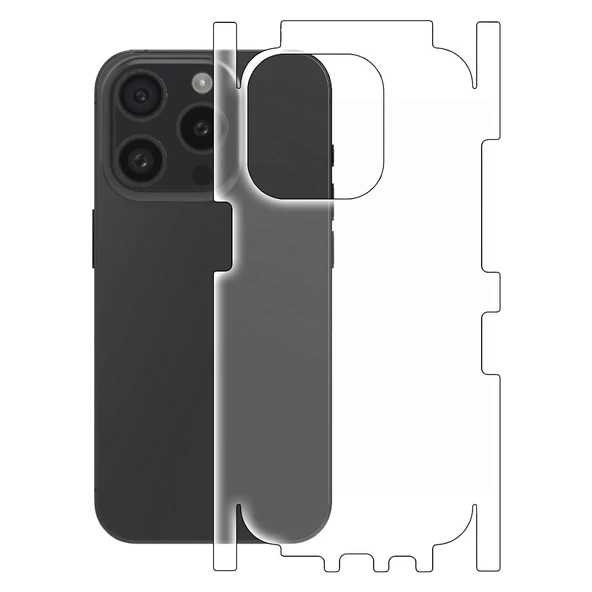 Iphone 15 Pro ile Uyumlu 360 Arka Kaplama   Şeffaf ürün görseli 1