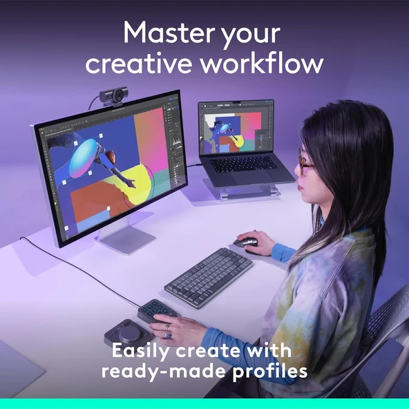 Logitech MX Creative Console | Siyah - Resim 2