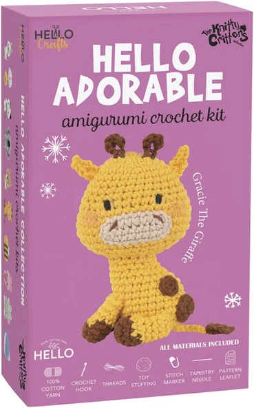 Sevimli Zürafa Amigurumi Yapım Kiti (Gracie The Giraffe) ürün görseli 1