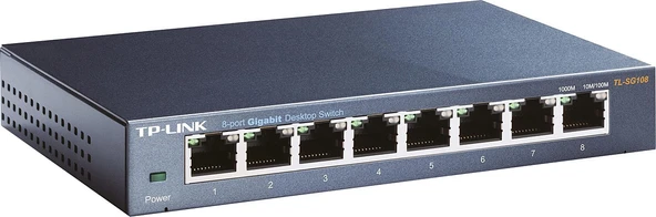 TP-Link TL-SG108 8 Port 10/100/1000 Mbps Gigabit Switch ürün görseli 1