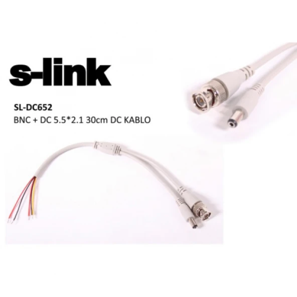 S-LINK SL-DC562 BNC+DC5.5*2.1 0.30 CM DC KABLO ürün görseli 1