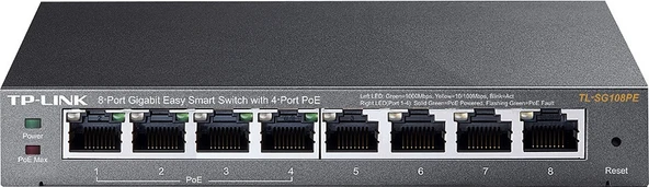 TP-Link TL-SG108PE 8 Port Switch ürün görseli 1