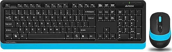 A4 Tech FG1010 Siyah-Mavi Q Kablosuz Klavye Mouse Seti ürün görseli 1