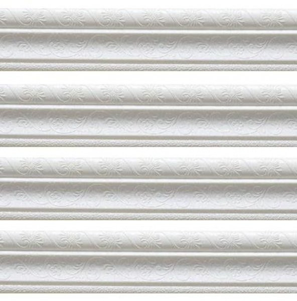 Renkli Duvarlar Motifli Beyaz Esnek 8cm-230cm x 4 Adet Yapışkanlı Duvar Çıta Çerçeve Süpürgelik ürün görseli 1