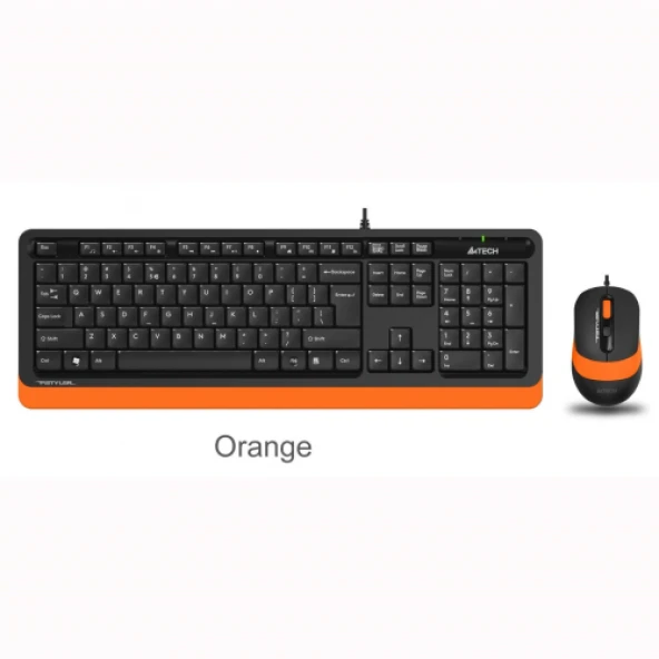 A4 Tech FG1010 Siyah-Turuncu Q Kablosuz Klavye Mouse Seti ürün görseli 1
