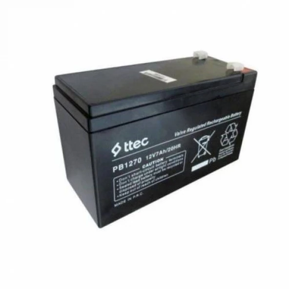 T.TEC 12 VOLT 7 AH BAKIMSIZ KURU AKÜ ürün görseli 1