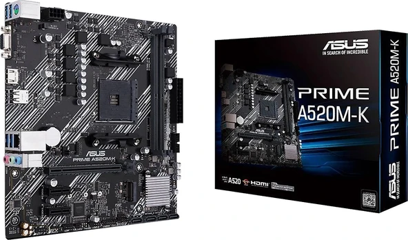 Asus Prime A520M-K AMD AM4 DDR4 Micro ATX Anakart ürün görseli 1