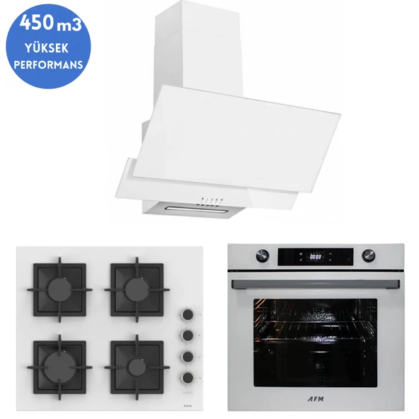 AFM Tech ve Ferre MARKALI Vpool Turbolu Dijital Beyaz Ankastre Set (SC206-FA Döküm + FM7701+FM3301) ürün görseli 1