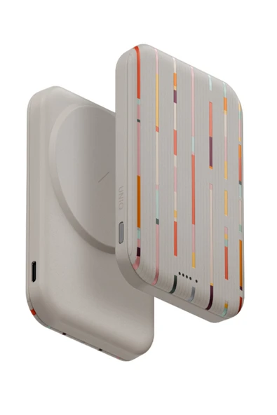 Powerbank 5000 mAh Lexa Vegan Deri Slim 20w Hızlı Şarj PocketSlim™ Magsafe Özellikli Şık Tasarım  KREM ürün görseli 1