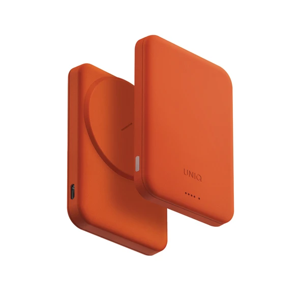 Powerbank 5000 mAh Lexa Vegan Deri Slim 20w Hızlı Şarj PocketSlim™ Magsafe Özellikli Şık Tasarım  TURUNCU ürün görseli 1