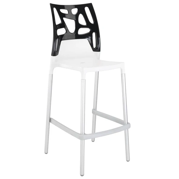 Papatya Ego Rock Alüminyum Ayaklı Bar Sandalyesi 74 cm 2li Paket - Renk Seçimli ürün görseli 1