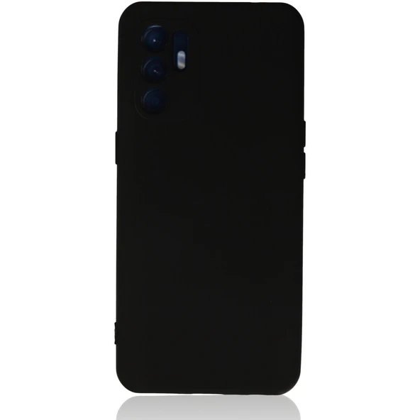 Newface Oppo Reno 6 Kılıf Nano içi Kadife Silikon - Siyah ürün görseli 1