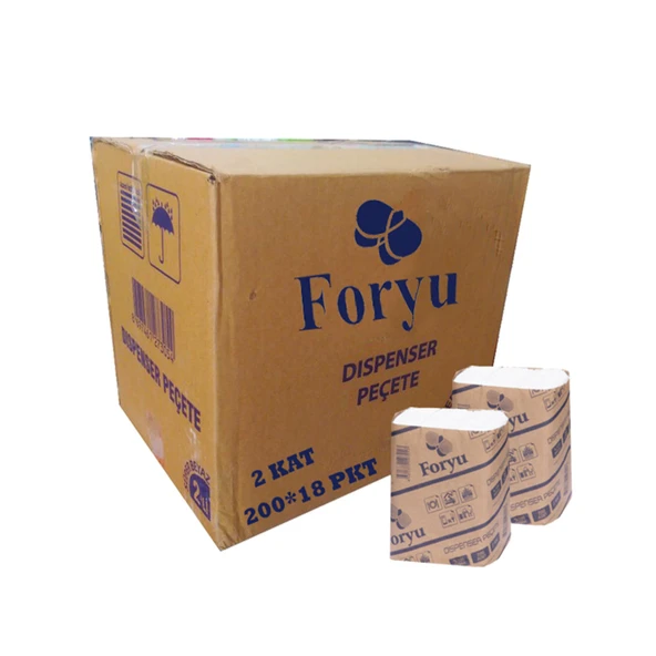 Foryu Masaüstü Dispenser Peçete - 2 Kat - 200 Adetlik 18 Paket / Koli ürün görseli 1