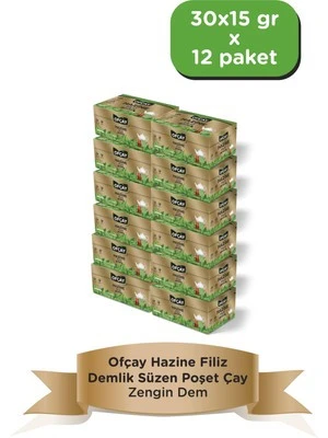 Ofçay Hazine Zengindem Demlik Poşet Çay 12 Paket 30 Adet 15 gr Ekonomik Set ürün görseli 1