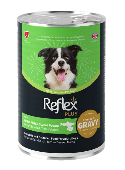 Reflex Plus Gravy Beyaz Balık ve Tatlı Patatesli Konserve Köpek Yaş Maması 400 Gr ürün görseli 1