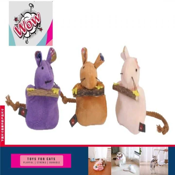 Wow Peluş Kedi Matatabi Fare Oyuncak ürün görseli 1