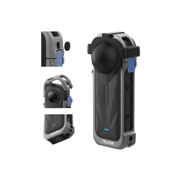 Telesin INSTA360 X5 Uyumlu Utility Metal Çerçeve | Utility Frame Metal Cage For INSTA360 X5 ürün görseli 1
