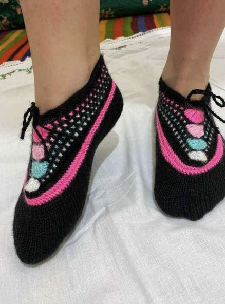 Farmlove El Örgüsü Patik-Pembe Çizgili ürün görseli 1