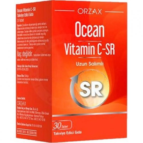 Orzax Ocean Vitamin C-SR 30 Tablet 8697595872581 ürün görseli 1