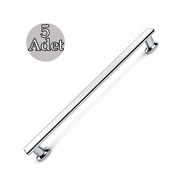 Özen Krom Çekmece Kulp 224 mm 5 Adet Set Modern Dolap Kapak Kulpu Parlak Dayanıklı Metal Tasarım ürün görseli 1