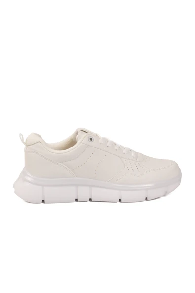 Beyaz Bağcıklı Erkek Sneaker - Resim 2