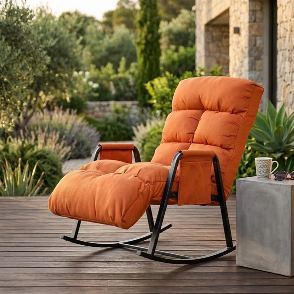 Pafu Lena Outdoor Bahçe Su Geçirmez Fonksiyonel Sallanan Koltuk - Turuncu ürün görseli 1